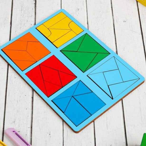 Wooden Foldable Puzzle for Kids – Montessori Educational Toy for Fine Motor Skills Nikitin level 3