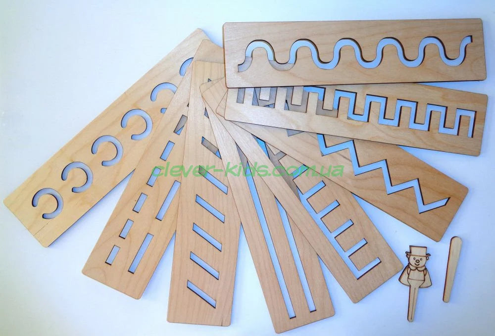 Wooden Montessori Educational kids Developing rulers