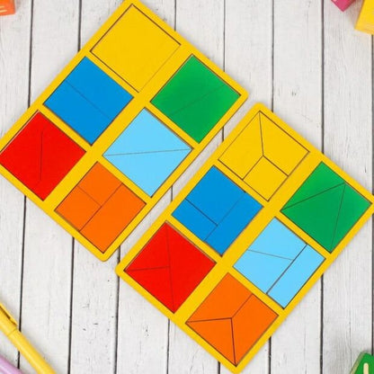 Wooden Foldable Puzzle for Kids – Montessori Educational Toy for Fine Motor Skills Nikitin level 1