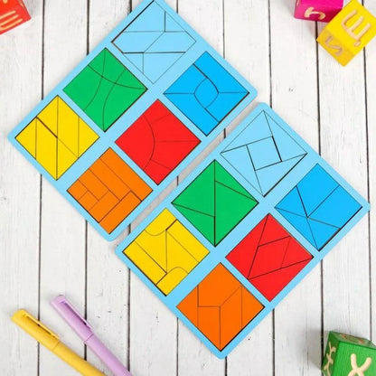 Wooden Foldable Puzzle for Kids – Montessori Educational Toy for Fine Motor Skills Nikitin level 3