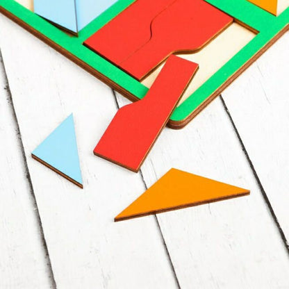 Wooden Foldable Puzzle for Kids – Montessori Educational Toy for Fine Motor Skills Nikitin level 2