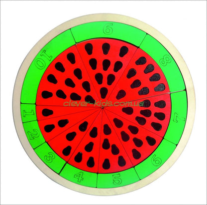 Montessori Wooden Puzzle – Watermelon Fruit Toy | Educational Toddler Puzzle for Fine Motor Skills & Early Learning