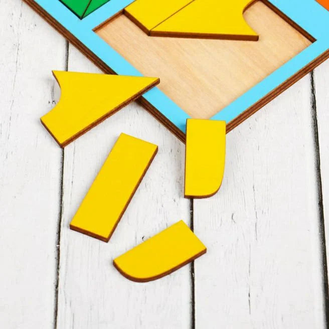 Wooden Foldable Puzzle for Kids – Montessori Educational Toy for Fine Motor Skills Nikitin level 3