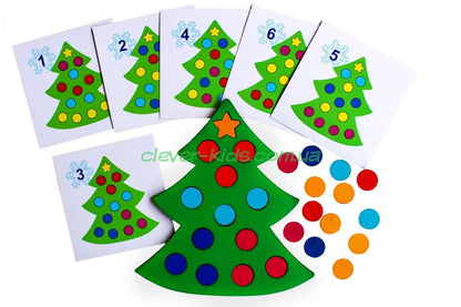 Wooden Montessori Math Christmas Tree — Counting & Fine Motor Toy