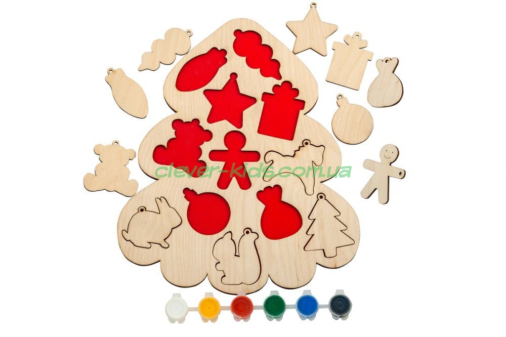 Wooden Montessori Christmas Tree Set — Math & Creative Arts Toy
