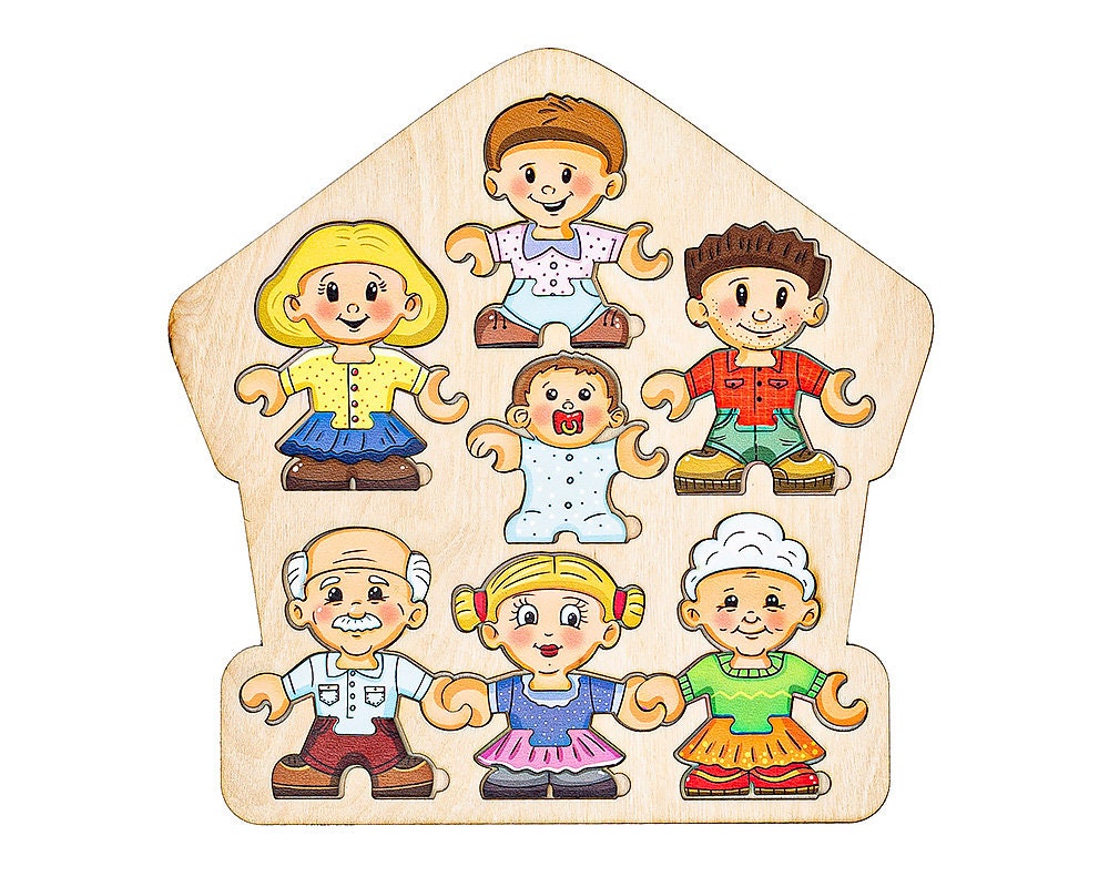 Wooden Family Character Builder — Social Storytelling Puzzle