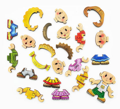 Wooden Character Builder — Emotions & Expressions Puzzle