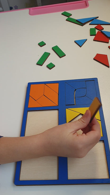 Wooden Foldable Puzzle for Kids – Montessori Educational Toy for Fine Motor Skills Nikitin level 1